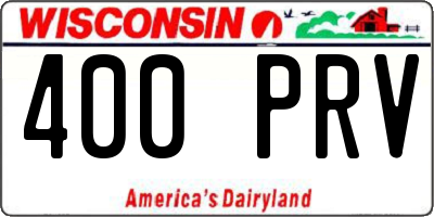 WI license plate 400PRV