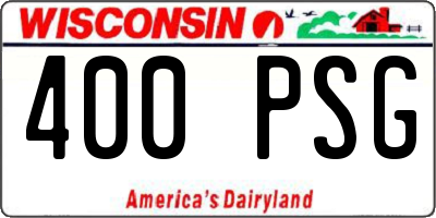 WI license plate 400PSG