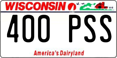 WI license plate 400PSS