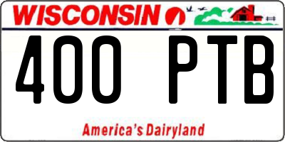 WI license plate 400PTB