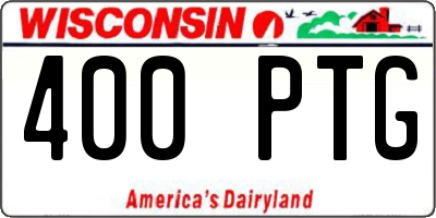 WI license plate 400PTG