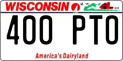 WI license plate 400PTO