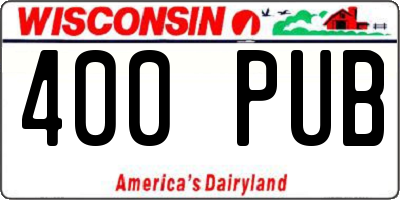 WI license plate 400PUB