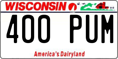 WI license plate 400PUM