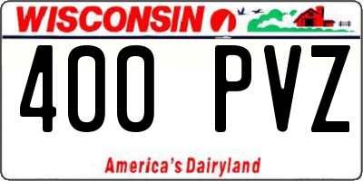 WI license plate 400PVZ