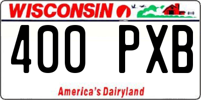 WI license plate 400PXB