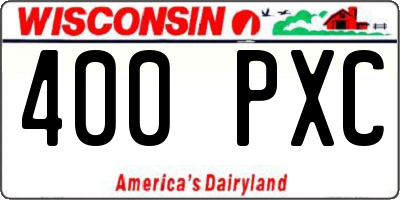 WI license plate 400PXC