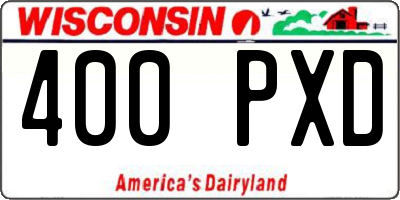 WI license plate 400PXD