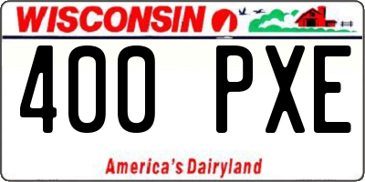 WI license plate 400PXE
