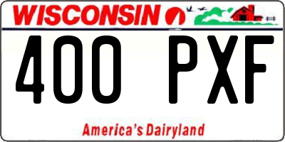 WI license plate 400PXF