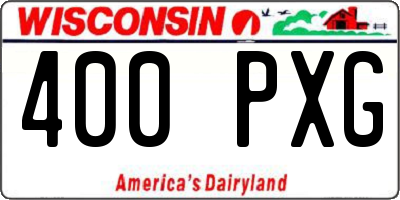 WI license plate 400PXG
