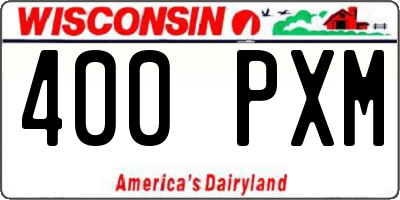 WI license plate 400PXM
