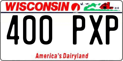 WI license plate 400PXP