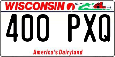 WI license plate 400PXQ