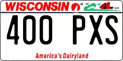 WI license plate 400PXS