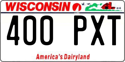 WI license plate 400PXT