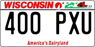 WI license plate 400PXU