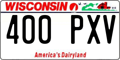 WI license plate 400PXV