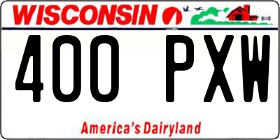 WI license plate 400PXW