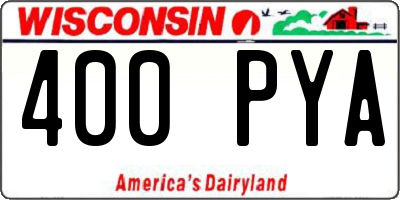 WI license plate 400PYA