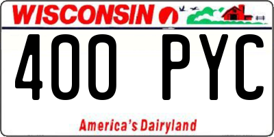 WI license plate 400PYC