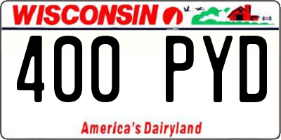 WI license plate 400PYD