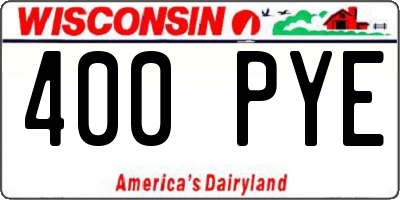 WI license plate 400PYE