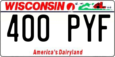 WI license plate 400PYF