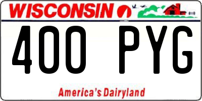 WI license plate 400PYG