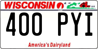 WI license plate 400PYI