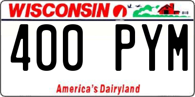 WI license plate 400PYM