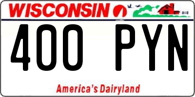WI license plate 400PYN
