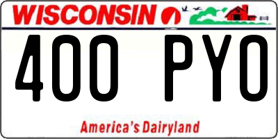 WI license plate 400PYO