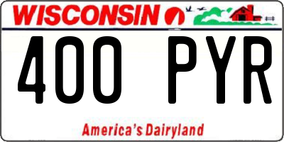 WI license plate 400PYR