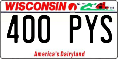 WI license plate 400PYS