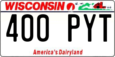 WI license plate 400PYT