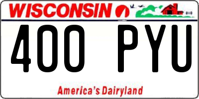 WI license plate 400PYU