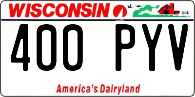 WI license plate 400PYV