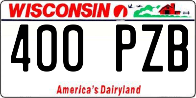 WI license plate 400PZB
