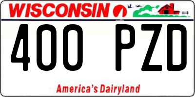 WI license plate 400PZD