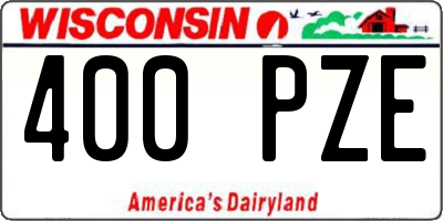 WI license plate 400PZE