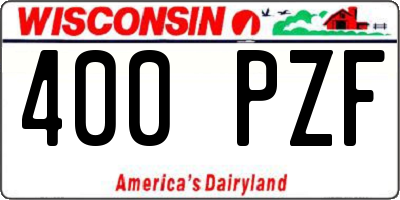 WI license plate 400PZF