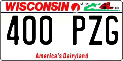 WI license plate 400PZG