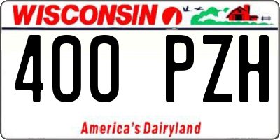 WI license plate 400PZH
