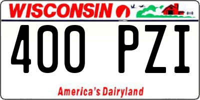 WI license plate 400PZI