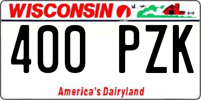 WI license plate 400PZK