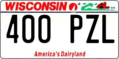WI license plate 400PZL