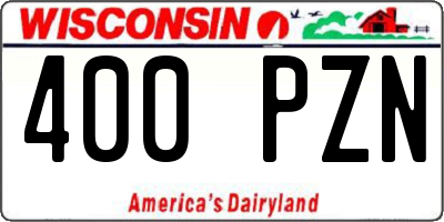 WI license plate 400PZN