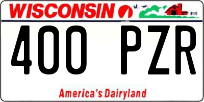 WI license plate 400PZR