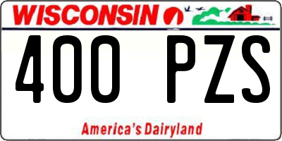WI license plate 400PZS